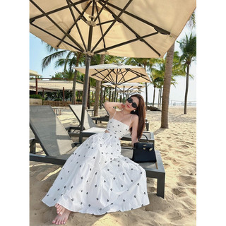 🎬 ĐẦM MAXI 2S ĐEN IN HOA CUTOUT LƯNG BỎ THUN 🎶
