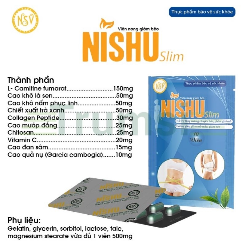 Nishu Slim 20 viên - Giảm cân chính hãng - Hoàn tiền nếu không giảm cân