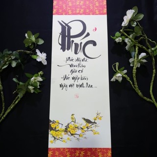 Tranh thư pháp chữ Phúc 27x79cm