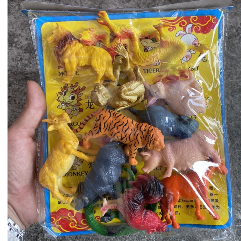 Bộ Đồ Chơi Thú 12 Con Giáp Bằng Nhựa An Toàn Cho Bé