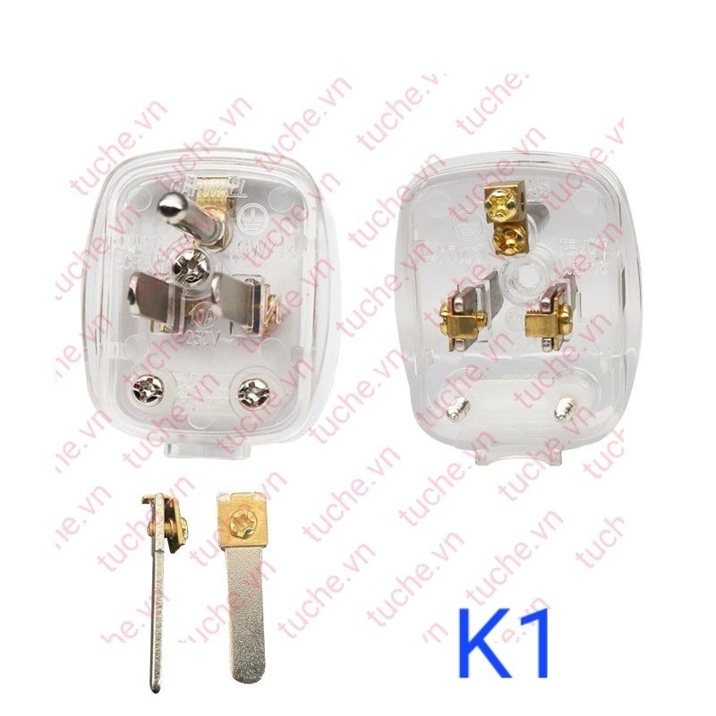Phích cắm 3 chân chuẩn Mỹ gập 90 độ 10A 250VAC