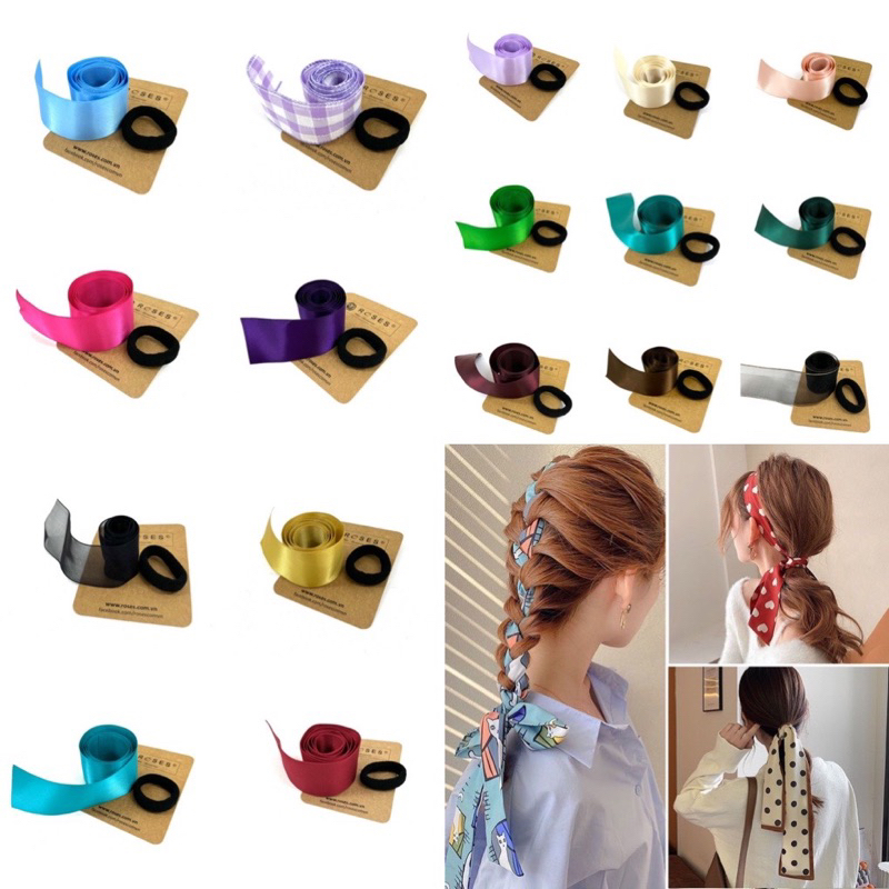 Dây vải turban buộc tóc đa năng ROSES