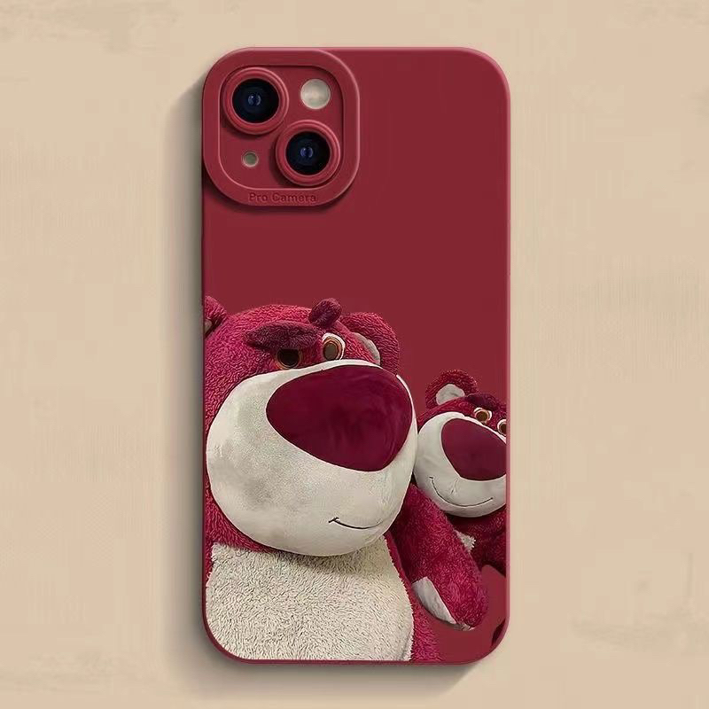 Ốp Lưng Basic Camera Nổi Iphone/Android- Strawberry Bear