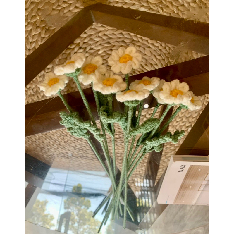 cúc hoạ mi móc len / 1 cành dài 40cm