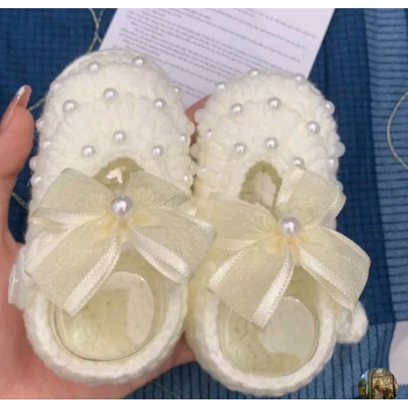 Giày búp bê handmade cho bé  - Giày len handmade cho bé