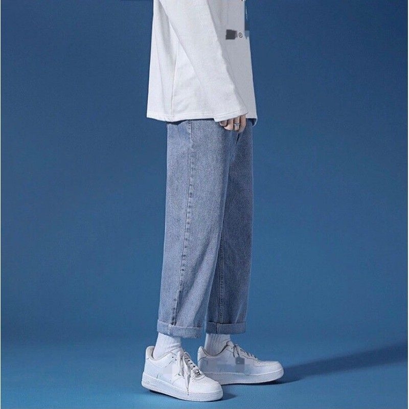 Quần baggy jean Đen Xanh dáng đứng Ống Suông Rộng Nam, Nữ Chất Liệu Cao Cấp Style Hàn Quốc 2022