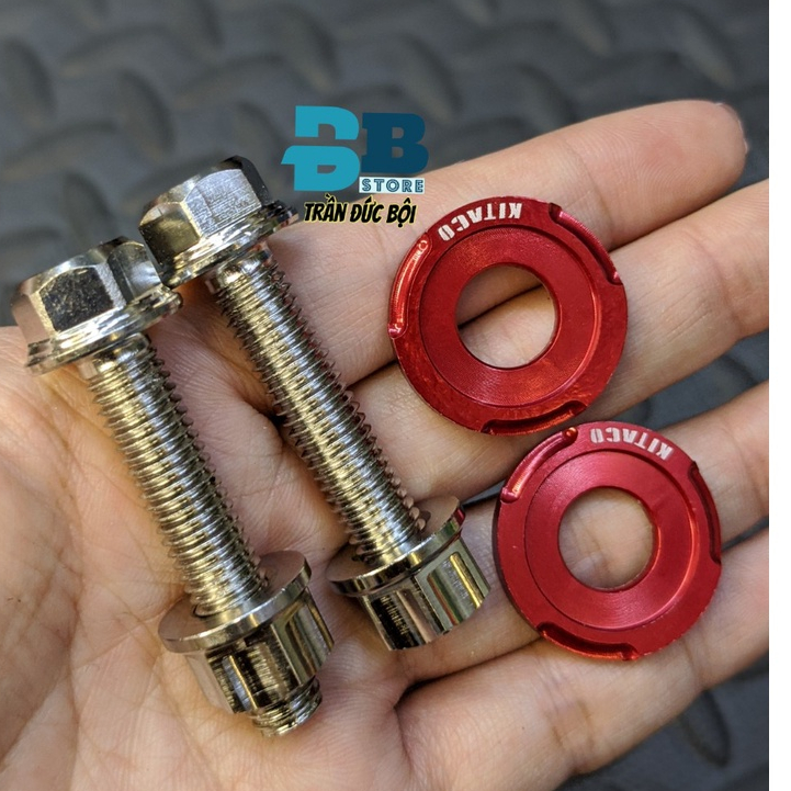 2 ốc xỏ gác chân sau kèm tán mẫu Thái salaya cho các dòng xe Honda và Yamaha