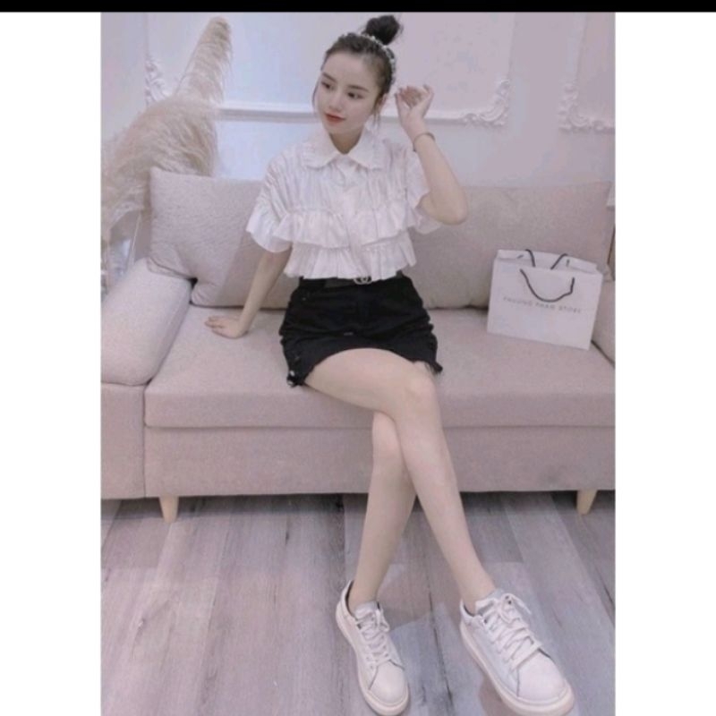 Áo sơ mi bèo cúc ngọc