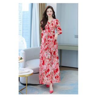 ĐẦM VOAN HOA TAY DÀI CAO CẤP