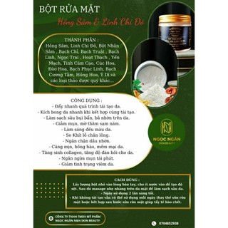 BỘT RỬA MẶT NGỌC NGÂN ( BỘT THẢO DƯỢC HỒNG SÂM)