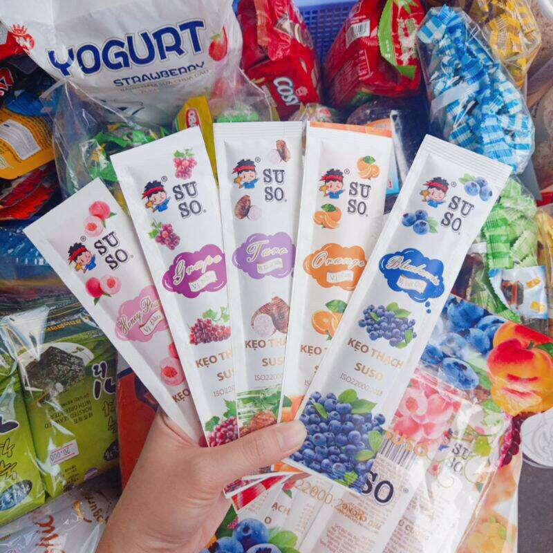 Thạch rau câu Suso túi dài 800g, túi ngắn
