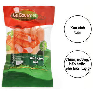 Xúc xích Deli Le Gourmet - với lớp vỏ ngoài giòn dai vừa phải, có thể chế biến nhiều món tuỳ thích