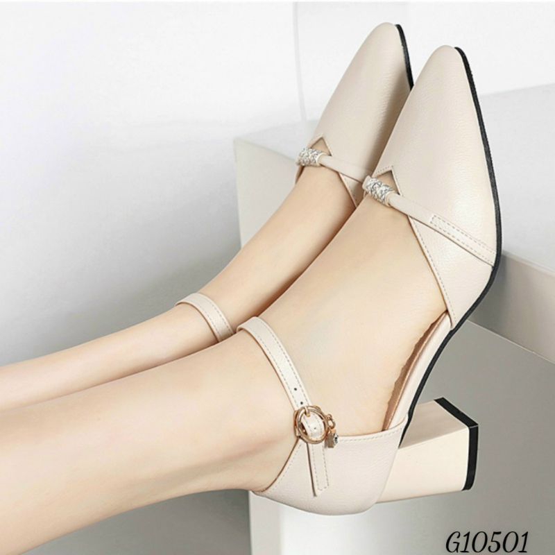 Sa dan  gót vuông  đính ngọc cao cấp