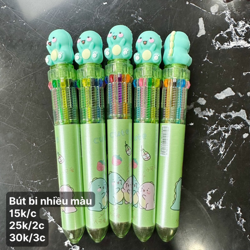 ĐỒ DÙNG HỌC TẬP: Bút bi nhiều màu - đầu bấm nhiều mẫu cute