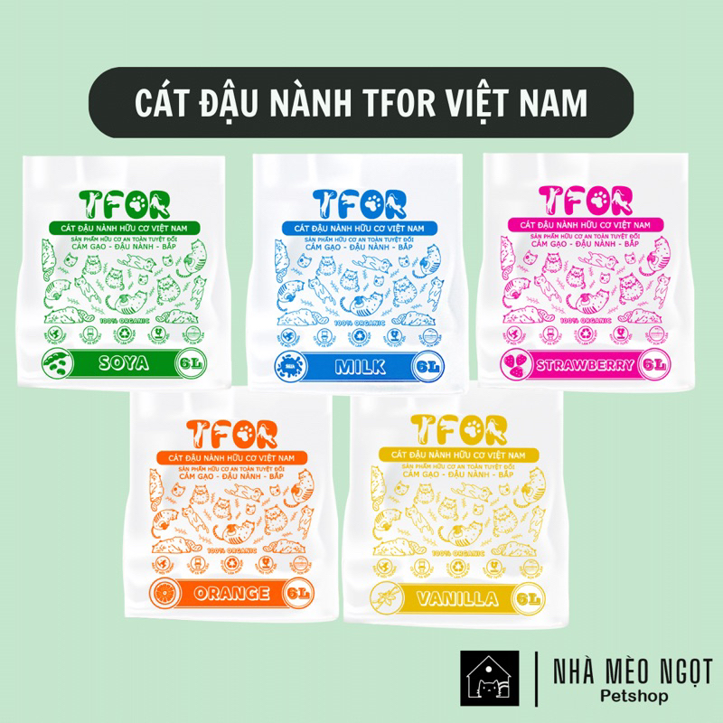 Cát đậu nành hữu cơ TFOR cho mèo, XẢ TRỰC TIẾP TRONG NƯỚC | Nhà Mèo Ngọt