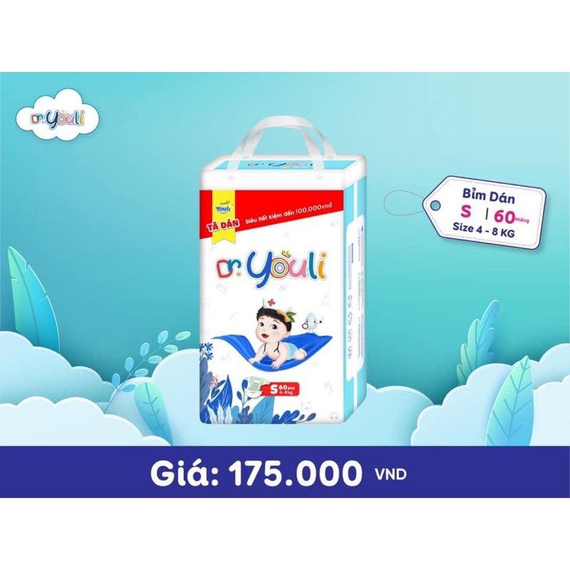 Tã/Bỉm YOULI Y TẾ - DR.YOULI Dán/Quần S60/M52/M48/L48/XL44/XXL44/XXX40