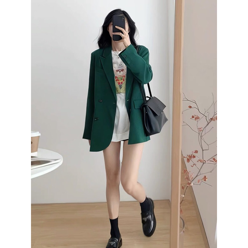 Áo khoác vest Blazer form dài 2 túi hàng thiết kế 2 lớp