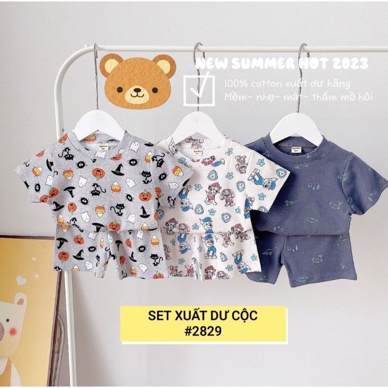 SÉT 3 BỘ CỘC TAY XUẤT DƯ BÉ TRAI HOẠ TIẾT ĐÁNG YÊU