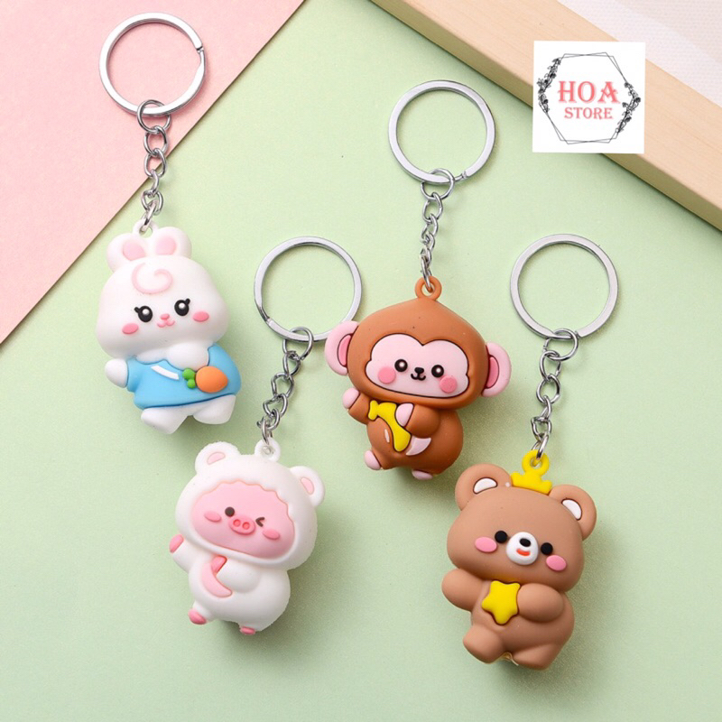Móc Khoá/ Quà Tặng/ Móc Treo Balô Túi Xách, Móc Khoá Treo Xe Máy Hình Con Vật Hở Mông Dễ Thương
