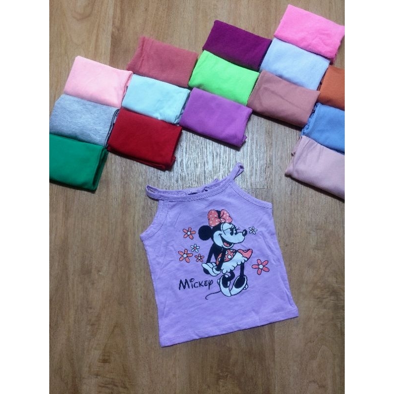 Áo hai dây Bé Gái Áo Thun Bé Gái Áo Phông Cộc Tay Bé Gái 8-22kg Cotton Áo 2 Dây Bé Gái