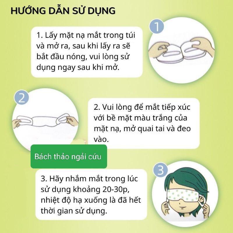 Mặt Nạ Mắt Nóng Xông Hơi Nước Chườm Nóng Mắt Thư Giãn Giảm Mỏi Mắt Hương Ngải Cứu, Hoa Oải Hương, Hoa Cúc, Hoa Hồng