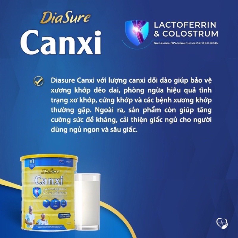 Combo 2 Lon sữa Diassure Canxi sữa dành cho người bị xưởng khớp