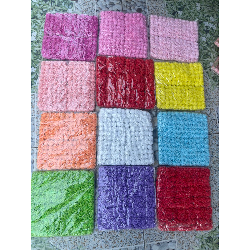 Hoa xốp làm gấu, làm vòng hoa đội đầu 2.5cm * 144 bông