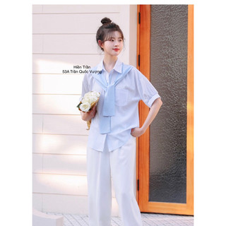 Áo sơ mi vạt kẻ nhỏ ( ảnh thật, có sẵn)