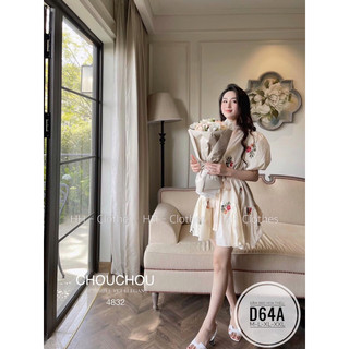 🌈 ĐẦM XOÈ HOA CỔ V  BIGSIZE🌈