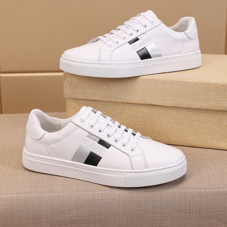 Giày nam thể thao sneaker Sườn Xám CLassiccc màu trắng cơ bản