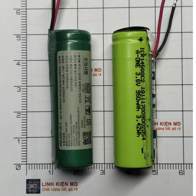 Pin14500 / Pin 3V7 950ma kích thước bằng pin AA ( Mới )