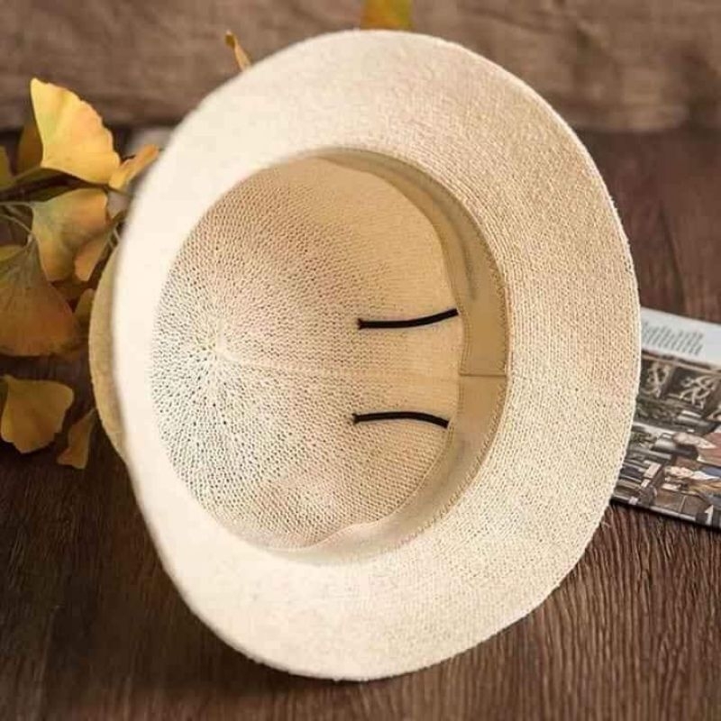 Mũ Cói Trơn Siêu Đẹp, Mũ Cói Bucket Phong Cách Vintage Xinh Xắn