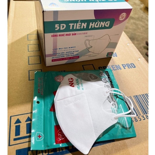 Túi 1 gói 10 chiếc khẩu trang kháng khuẩn  5D Tiến Hùng   hot hit, ôm gọn mặt