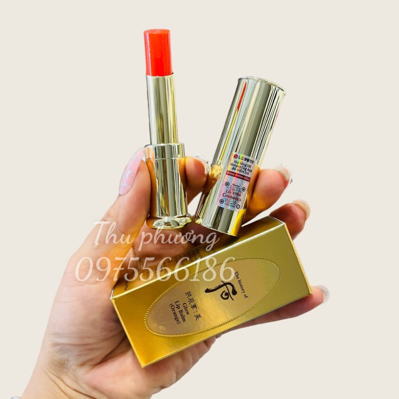 Son Dưỡng Môi Whoo Gongjinhyang Mi Glow Lip Balm Màu cam Full Size 3,3g
