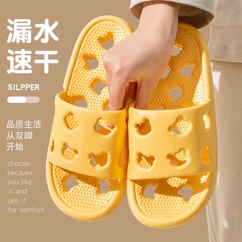 Dép đi trong nhà, nhà tắm, văn phòng Simple Fashion có lỗ thoát nước ở đế dép chất liệu cao su chống trơn trượt mã