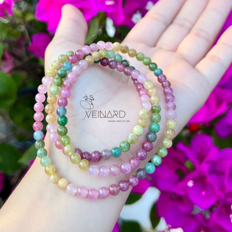 Vòng tay chuỗi hạt Tourmaline hạt 3mm