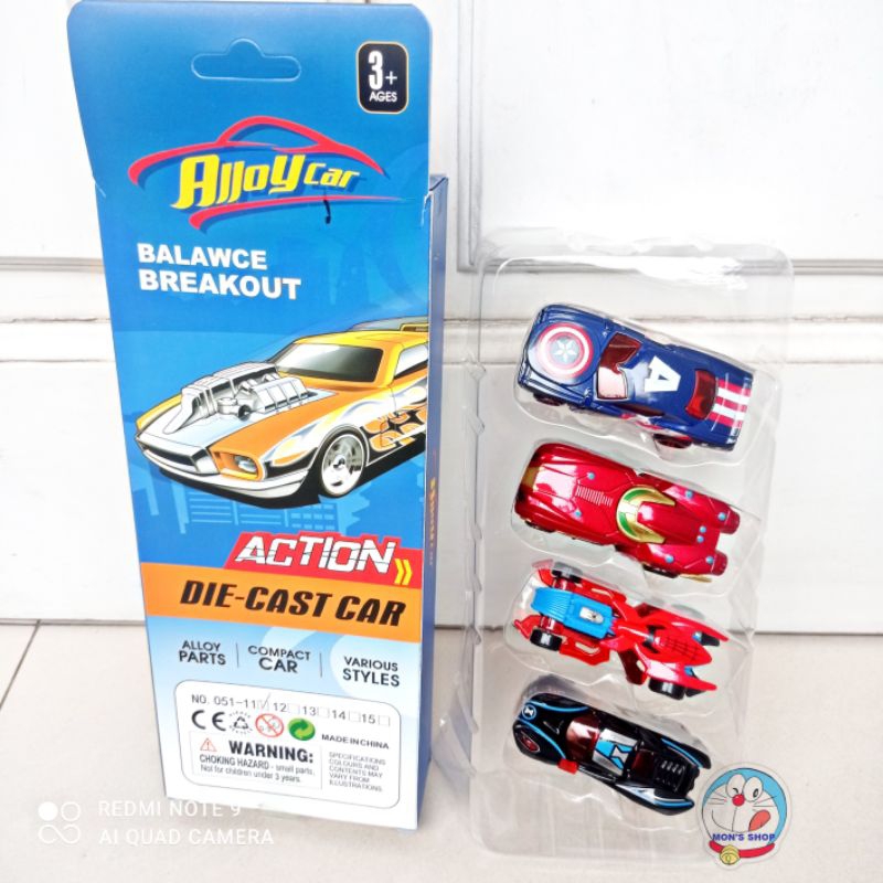 Hộp 4 chiếc xe sắt siêu anh hùng Avenger