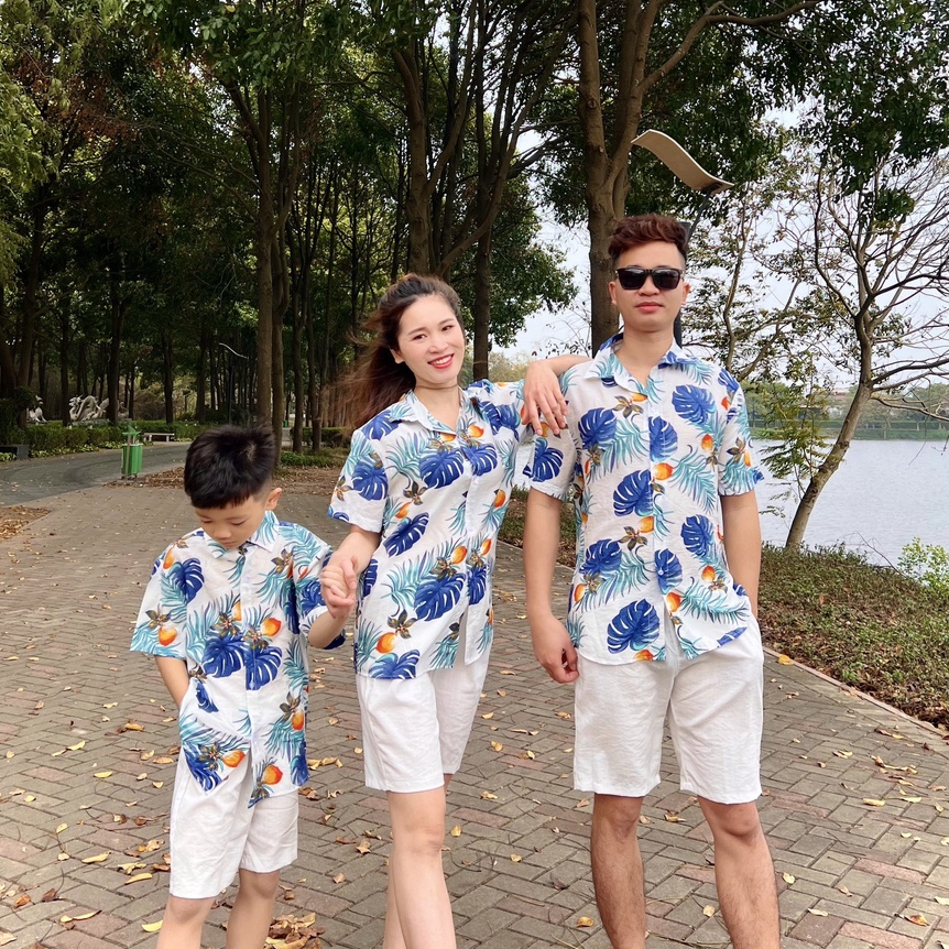 Sơ mi Họa Tiết Đi Biển, Sơ Mi Hawaii Vải Tơ Đũi Cao Cấp