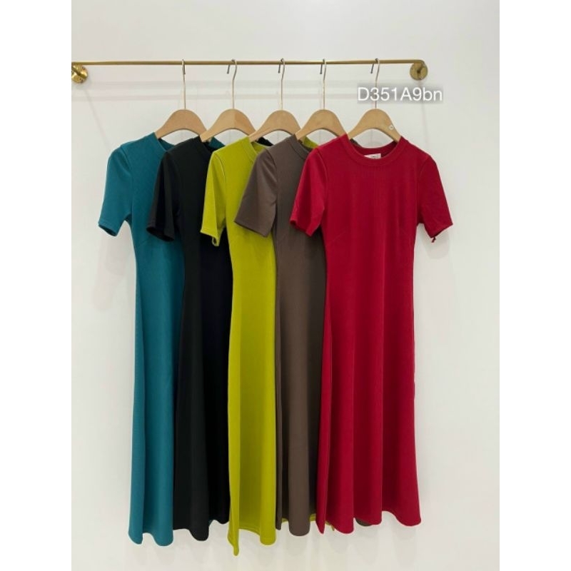Đầm Xòe Tay Ngắn Cổ Tròn Dáng Dài Váy Maxi Body Thun Gân Co Dãn 4 Chiều Thích Hợp Cho Nữ Đi Làm Đi Tiệc