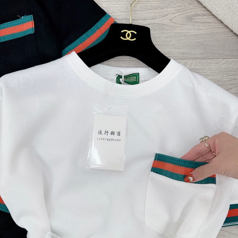 [ 𝐅𝐑𝐄𝐄 𝐒𝐇𝐈𝐏 ] Set bộ đùi xốp nổi Gucci viền gấu hot hit Vải xốp dập nổi QC cao cấp hoạ tiết chuẩn mẫu, phối túi viền sọc