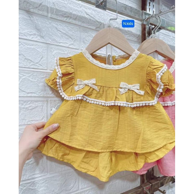 Bộ đũi nơ cho bé size 8_22kg