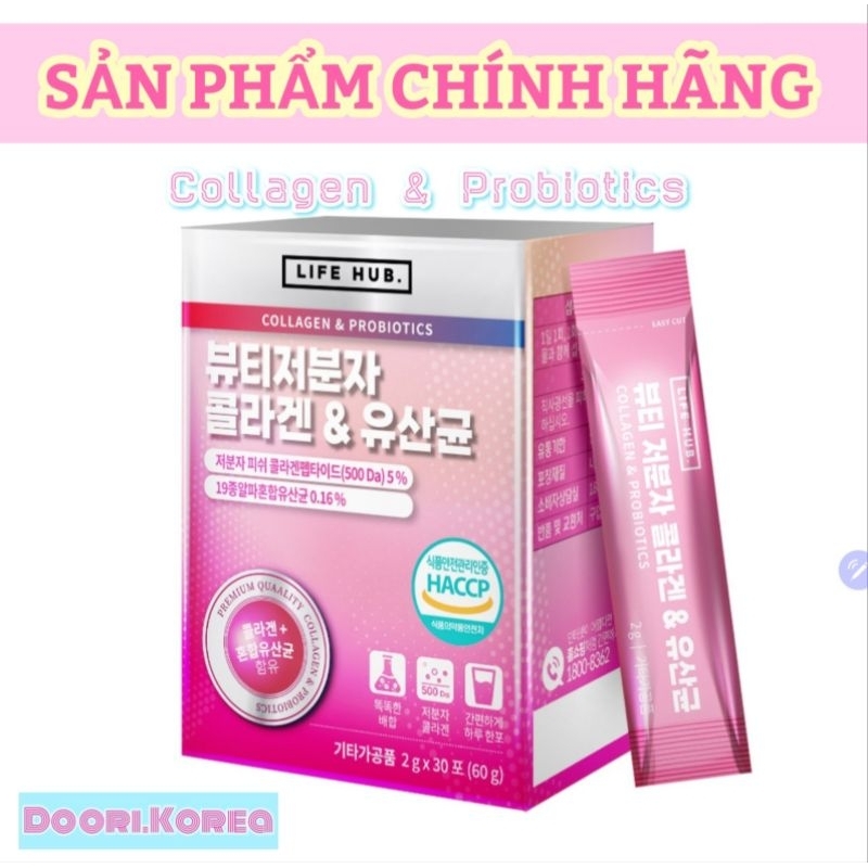 COLLAGEN & PROBIOTICS - LIFE HUB CHÍNH HÃNG DATE MỚI 2025 đủ bill