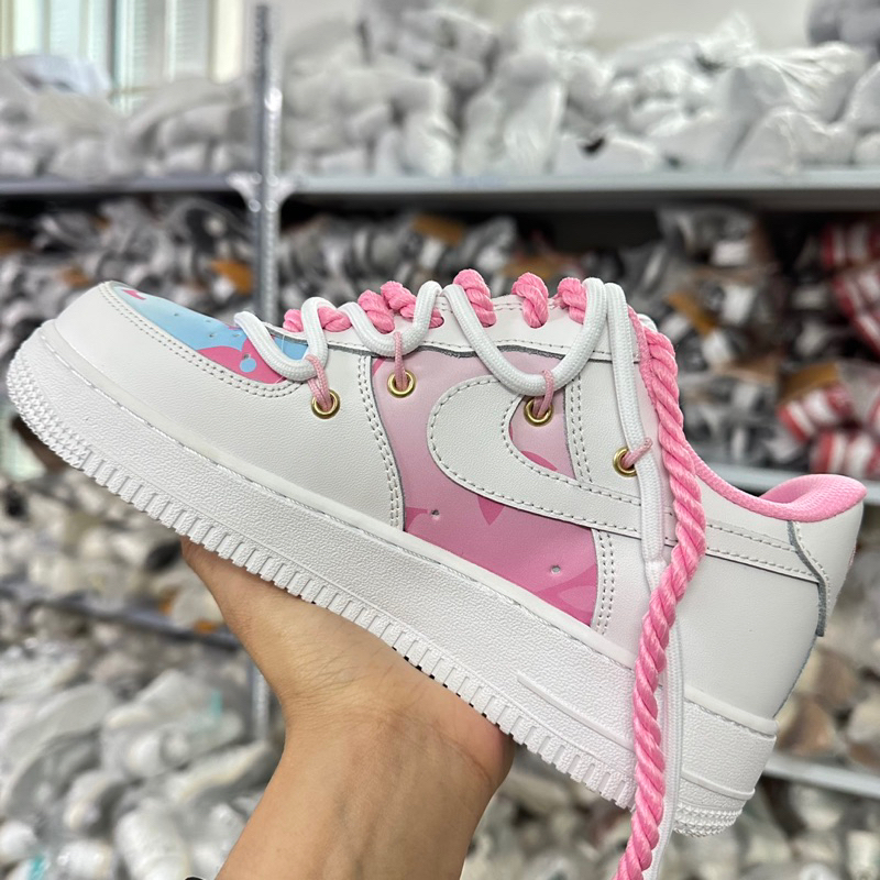 Giày thể thao Af1 Lv hồng trắng phiên bản cao cấp 2023