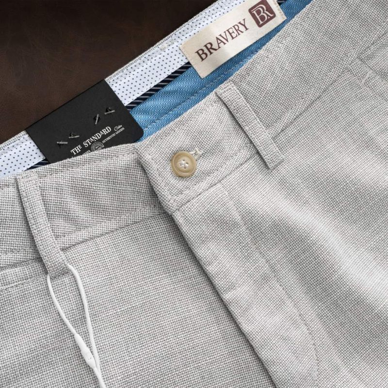 Quần short nam, Quần short linen bố RENMY mềm mịn thoáng mát không nhăn, dày dặn - Bravery