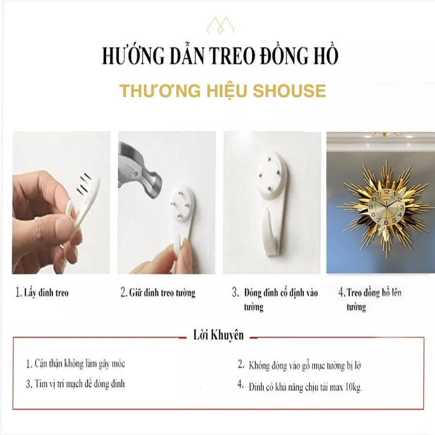 Đồng Hồ Treo Tường kim trôi Shouse DL116 decor