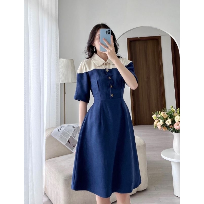 Đầm Mixxo xuất Hàn, chất nhung tăm, form A