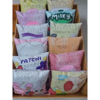 Squishy giấy kẹo, bim bim nhiều loại