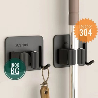 [Inox304] Móc dán tường giữ cây lau nhà, treo chổi inox 304 (có keo kèm)