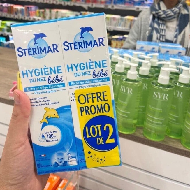 Xịt Mũi Cá Heo Vàng Và Cam Sterimar Pháp 100ml - Giúp làm sạch, hết nghẹt mũi cho bé