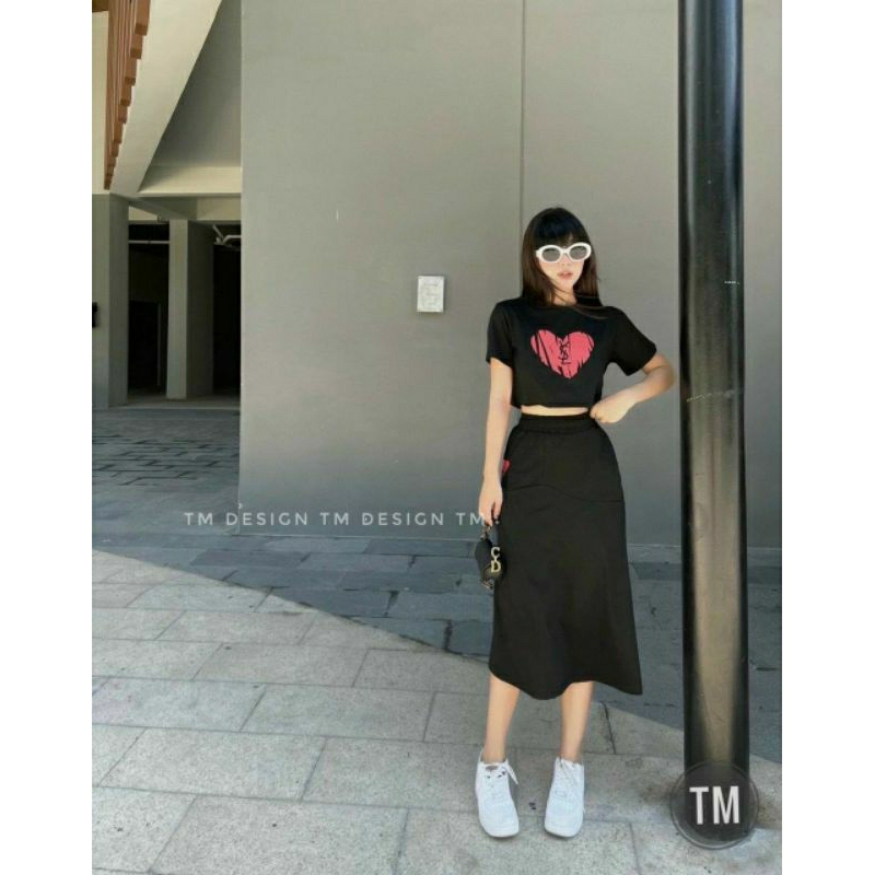 ÁO THUN TAY NGẮN BABY TEE TRÁI TIM QUAI S EO UN